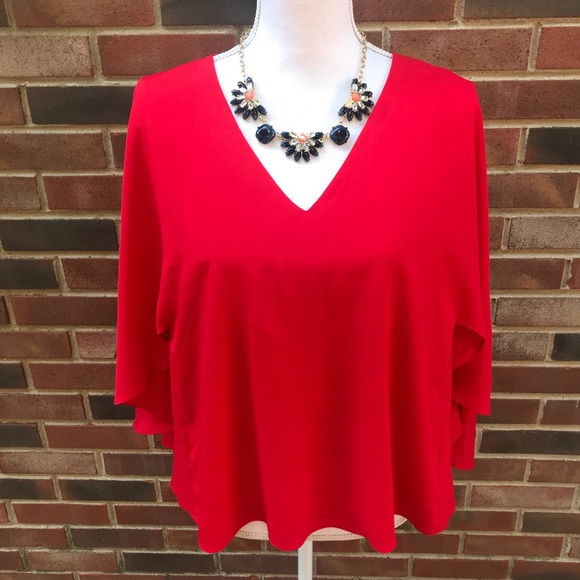 ❤️ Gianni Bini Cape Sleeve Blouse - Picture 2 of 6